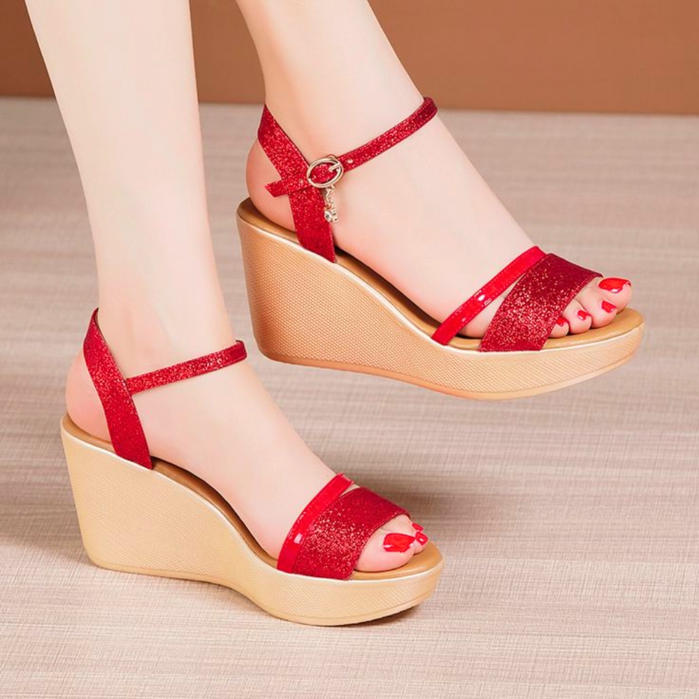 Crimson Comet Wedges by lesliech boutique
